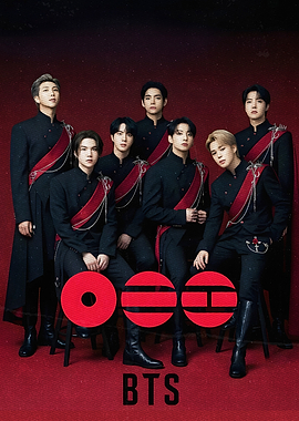 BTS Group Photo with Red Accents