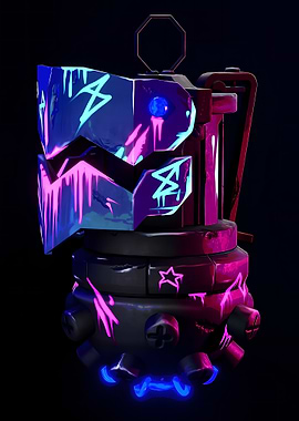 Cyberpunk Grenade with Neon Accents