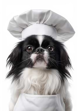 Chef Japanese Chin Dog in Uniform