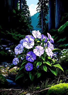 Forest Flowers in a Woodland Setting