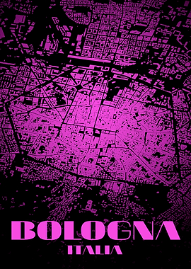 Bologna Italia Map Poster