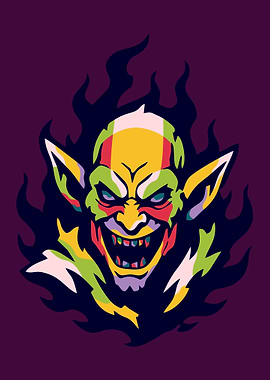 Evil Goblin with Flames