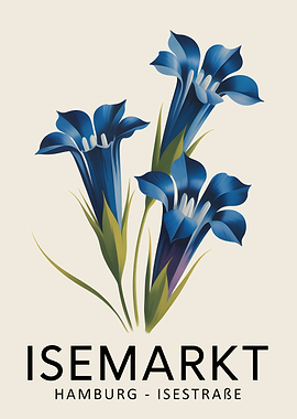 Isemarkt Hamburg Floral Poster
