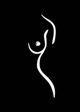 Minimalist Line Art of Female Torso
