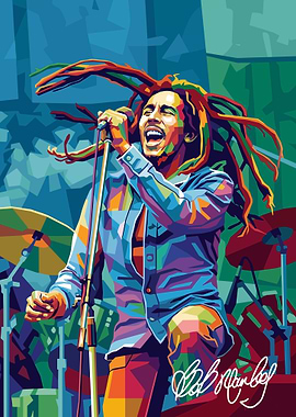 Bob Marley Performing on Stage