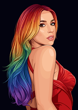 Tate McRae with Rainbow Hair