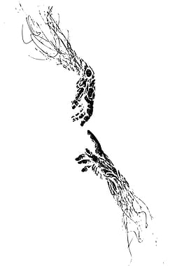 Abstract Hands Reaching