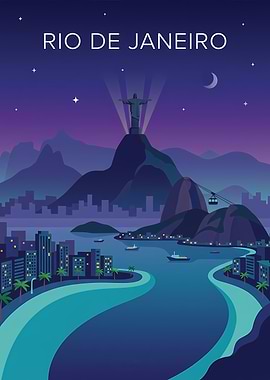 Rio de Janeiro Skyline at Night