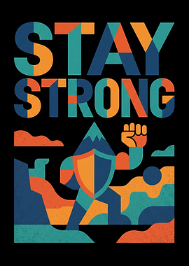 Stay Strong Geometric Warrior