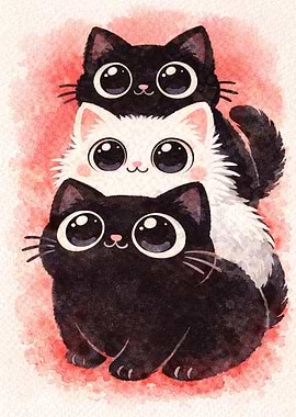 Stack of Cute Cats