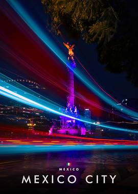 Angel of Independence, Mexico City at Night