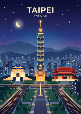 Taipei Cityscape at Night