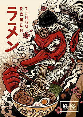 Tengu Eating Ramen