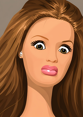 Glamorous Woman with Brown Hair and Makeup