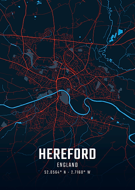 Hereford England City Map