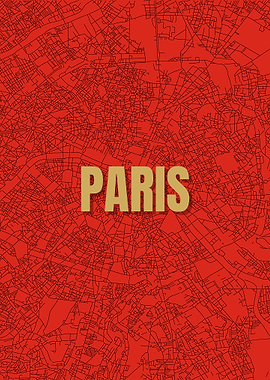 Paris Map with Text