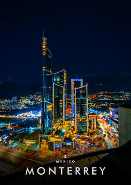 Monterrey Cityscape at Night