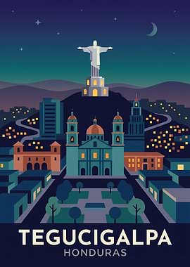 Tegucigalpa Cityscape at Night