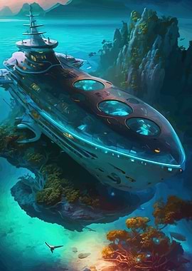 Futuristic Underwater Cityscape
