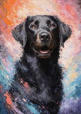 Black Dog Portrait Painting
