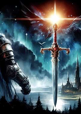 Knight and a glowing sword