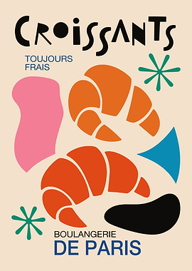 Croissants Boulangerie de Paris Poster