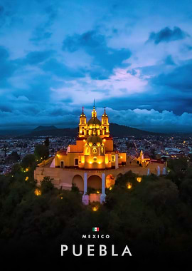 Church in Puebla at Dusk