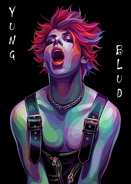 Yungblud Portrait with Colorful Hair