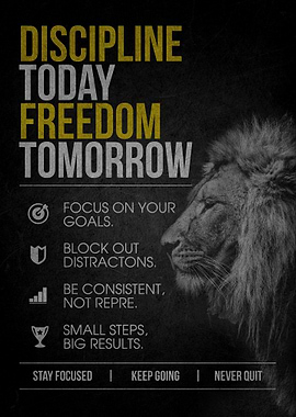 Lion with motivational text