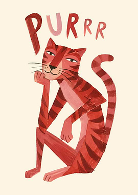 Red Tiger Cat Saying Purrr