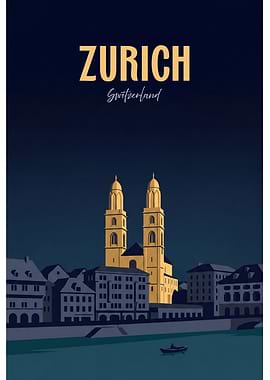 Zurich Cityscape at Night