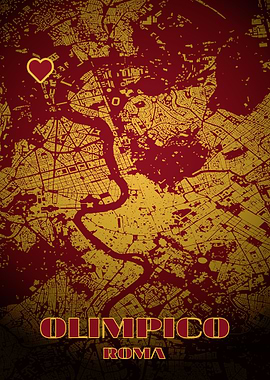 Stadio Olimpico Rome Map Heart