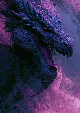Dragon Head with Pink Smoke