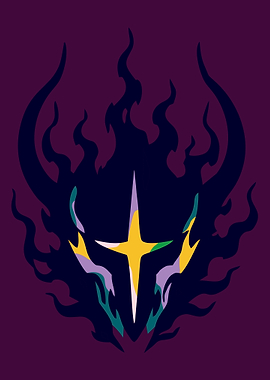 Dark Fiery Mask with Star Symbol