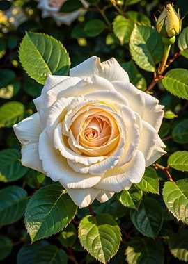 Creamy White Rose in Bloom