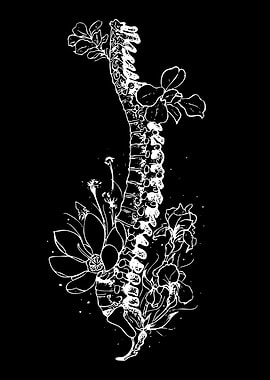 Spine and Flowers Illustration