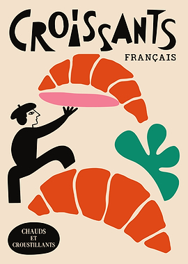 French Croissant Kitchen Print