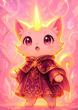 Cute Cat Unicorn in Magical Robes
