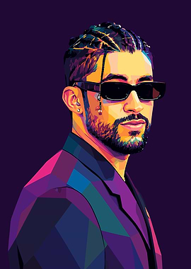 Bad Bunny Pop Art Portrait