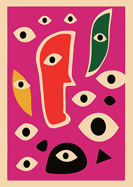 Abstract Face and Eyes Composition