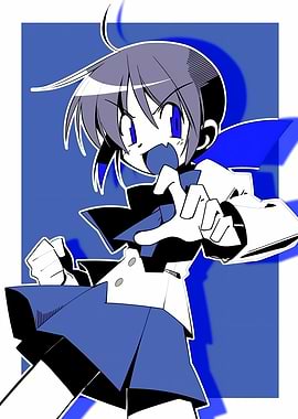 Anime Girl with Blue Accents