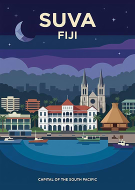 Suva Fiji Travel Poster