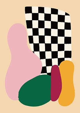 Checkerboard Abstract Wall Art