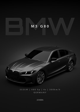 BMW M3 G80 Dark Render