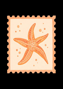 Orange Starfish Stamp