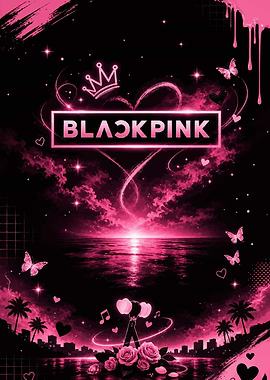 BLACKPINK Neon Heart Sunset