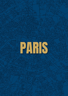 Paris Map Text Art