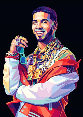 Anuel AA Pop Art Portrait