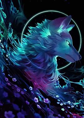 Mystical Wolf with Glowing Aura