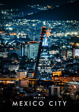 Mexico City Skyline at Night